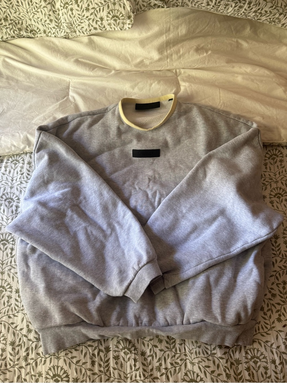 Grey Fear of God Essentials crewneck sweatshirt